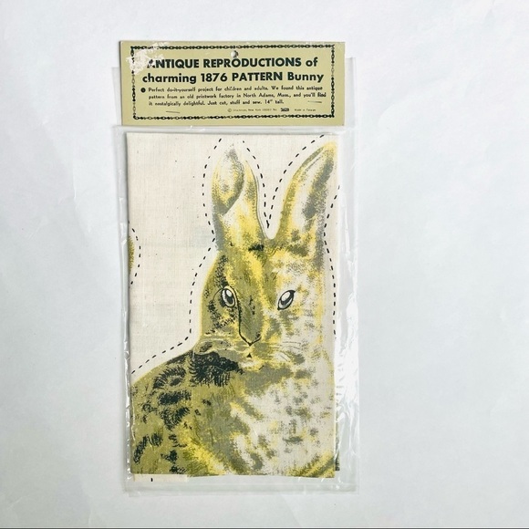 Vintage Antique Reproduction of Charming 1876 Pattern Bunny DIY Stuffed Rabbit - Picture 1 of 5